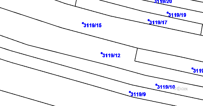 Parcela st. 3119/12 v KÚ Jalubí, Katastrální mapa