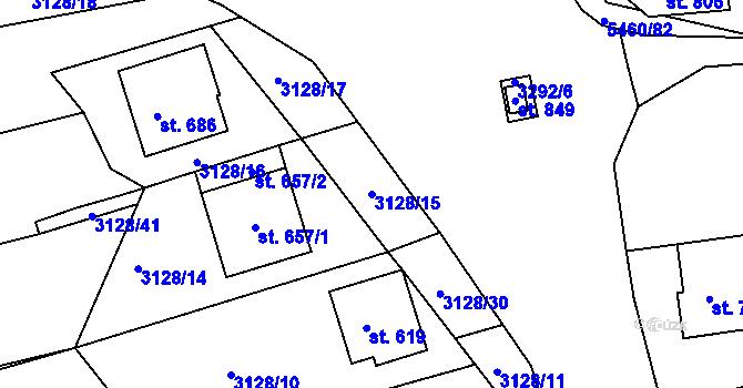 Parcela st. 3128/15 v KÚ Jalubí, Katastrální mapa