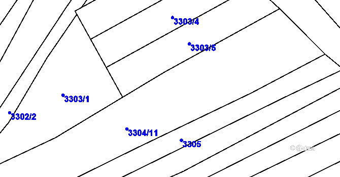 Parcela st. 3304/22 v KÚ Jalubí, Katastrální mapa