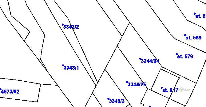 Parcela st. 3344/21 v KÚ Jalubí, Katastrální mapa