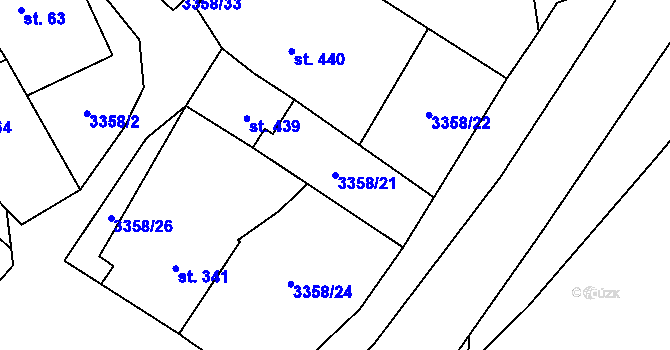 Parcela st. 3358/21 v KÚ Jalubí, Katastrální mapa