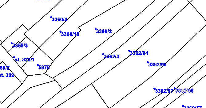 Parcela st. 3362/3 v KÚ Jalubí, Katastrální mapa