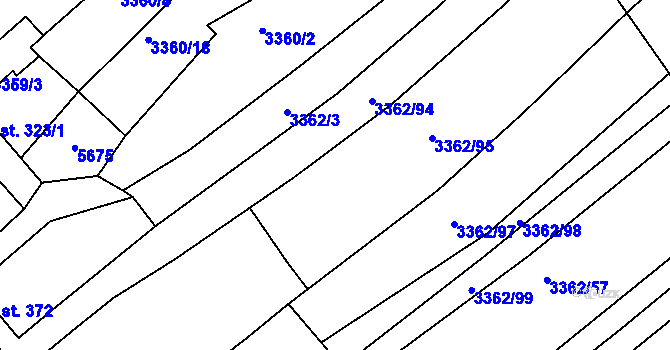 Parcela st. 3362/5 v KÚ Jalubí, Katastrální mapa