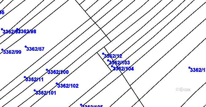 Parcela st. 3362/12 v KÚ Jalubí, Katastrální mapa