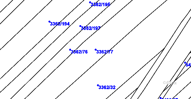Parcela st. 3362/77 v KÚ Jalubí, Katastrální mapa