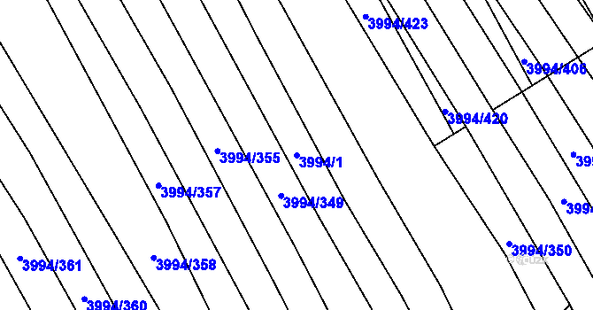 Parcela st. 3994/1 v KÚ Jalubí, Katastrální mapa
