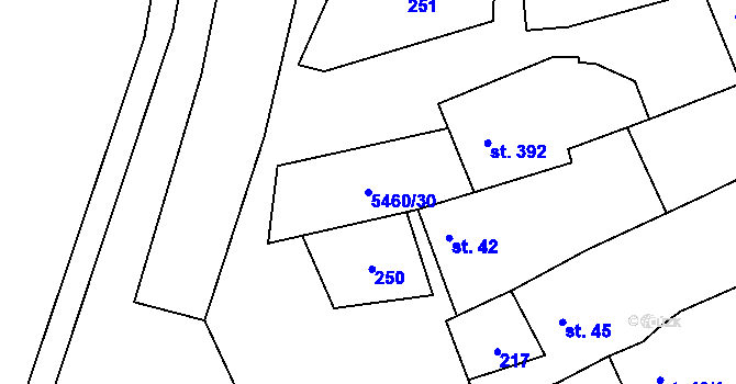 Parcela st. 5460/30 v KÚ Jalubí, Katastrální mapa