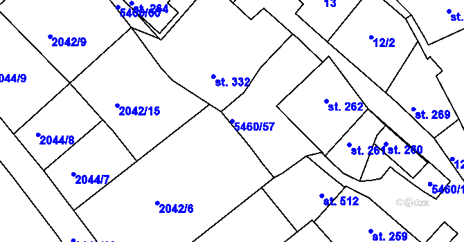 Parcela st. 5460/57 v KÚ Jalubí, Katastrální mapa