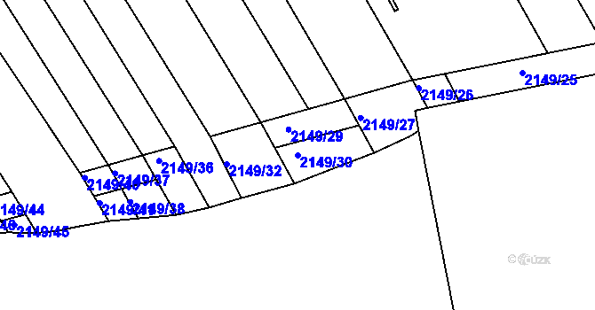Parcela st. 2149/30 v KÚ Jalubí, Katastrální mapa