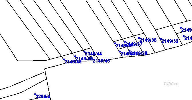 Parcela st. 2149/42 v KÚ Jalubí, Katastrální mapa