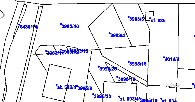 Parcela st. 3995/5 v KÚ Jalubí, Katastrální mapa