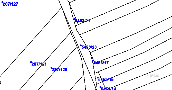 Parcela st. 5453/18 v KÚ Jalubí, Katastrální mapa