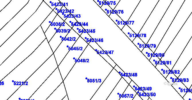 Parcela st. 5423/47 v KÚ Jalubí, Katastrální mapa
