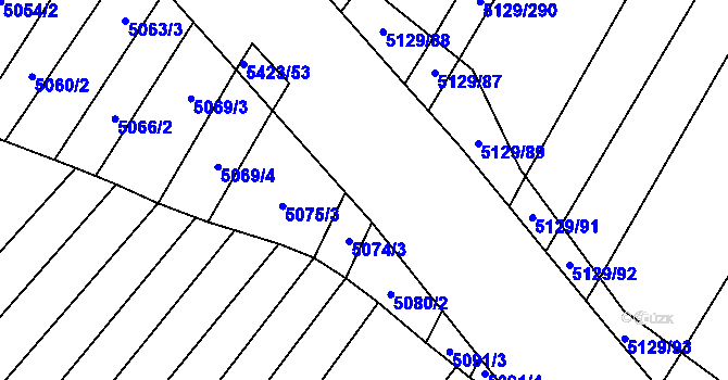 Parcela st. 5423/55 v KÚ Jalubí, Katastrální mapa