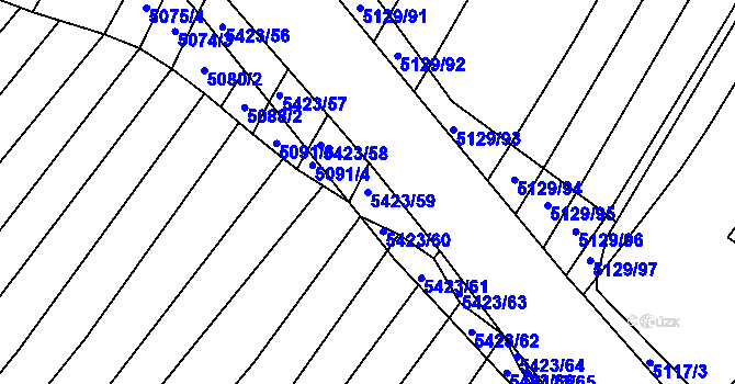 Parcela st. 5423/59 v KÚ Jalubí, Katastrální mapa