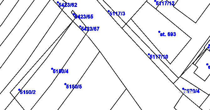 Parcela st. 5423/69 v KÚ Jalubí, Katastrální mapa