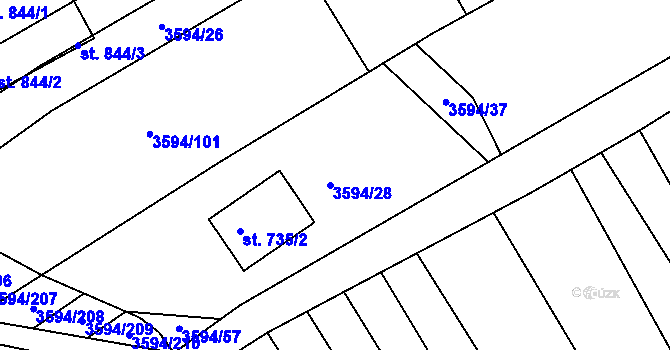 Parcela st. 3594/30 v KÚ Jalubí, Katastrální mapa