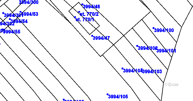 Parcela st. 3994/48 v KÚ Jalubí, Katastrální mapa