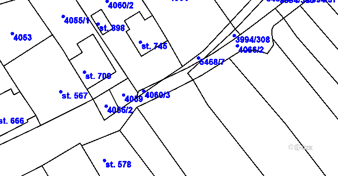 Parcela st. 3994/60 v KÚ Jalubí, Katastrální mapa