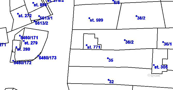 Parcela st. 771 v KÚ Jalubí, Katastrální mapa