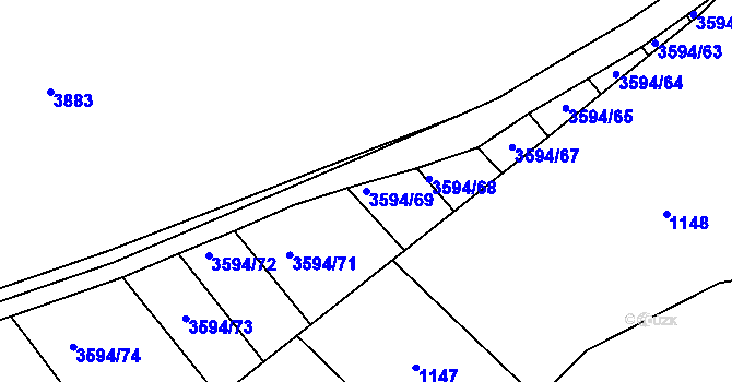 Parcela st. 3594/69 v KÚ Jalubí, Katastrální mapa