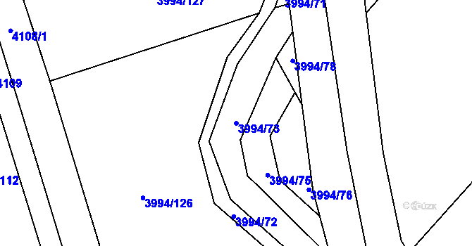 Parcela st. 3994/73 v KÚ Jalubí, Katastrální mapa