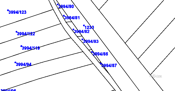 Parcela st. 3994/84 v KÚ Jalubí, Katastrální mapa