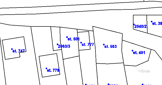 Parcela st. 777 v KÚ Jalubí, Katastrální mapa