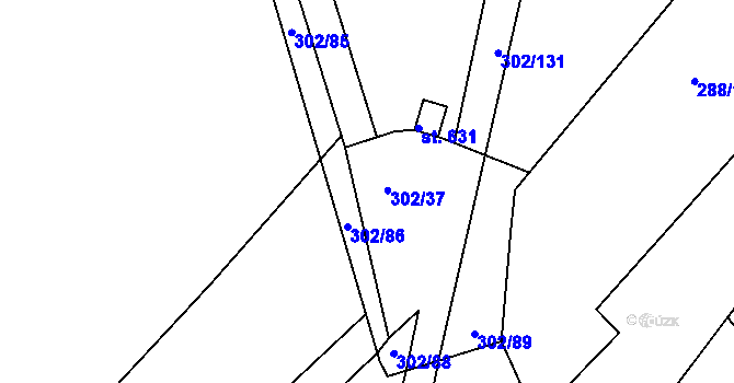 Parcela st. 302/36 v KÚ Jalubí, Katastrální mapa