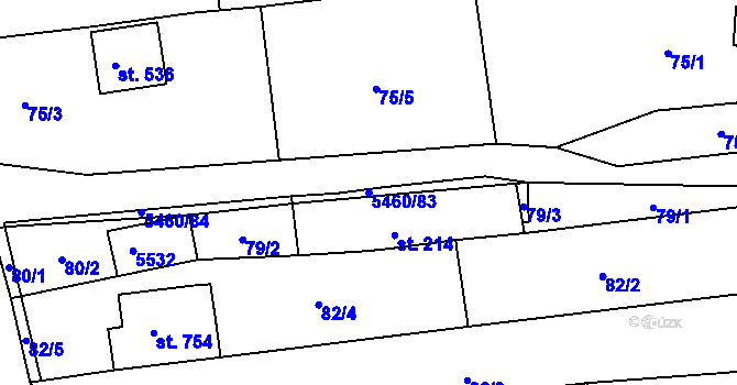 Parcela st. 5460/83 v KÚ Jalubí, Katastrální mapa