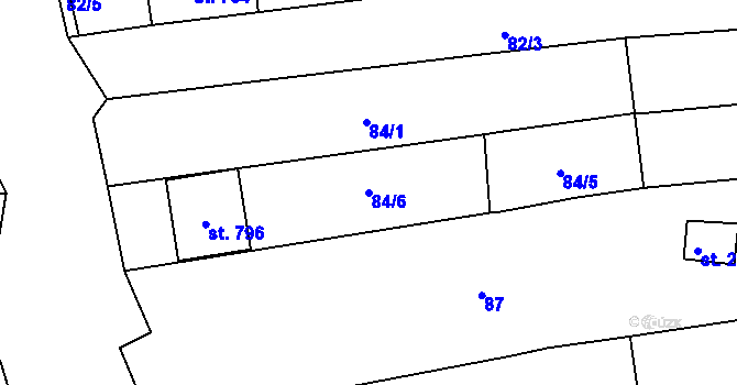Parcela st. 84/6 v KÚ Jalubí, Katastrální mapa