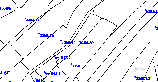 Parcela st. 3358/30 v KÚ Jalubí, Katastrální mapa
