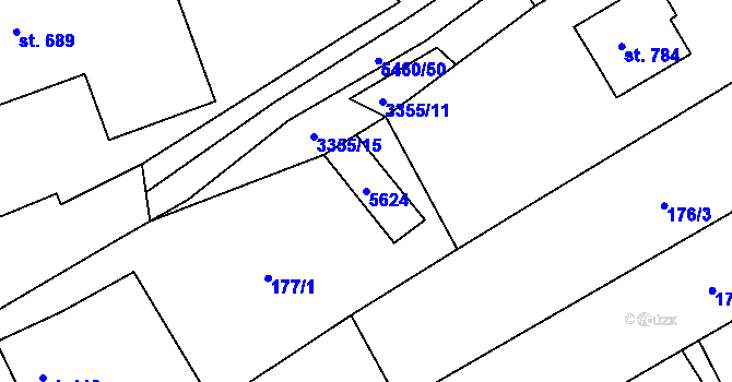 Parcela st. 5624 v KÚ Jalubí, Katastrální mapa