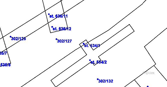 Parcela st. 534/1 v KÚ Jalubí, Katastrální mapa