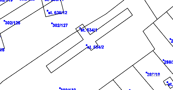 Parcela st. 534/2 v KÚ Jalubí, Katastrální mapa