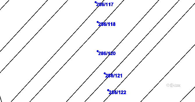 Parcela st. 286/120 v KÚ Jalubí, Katastrální mapa