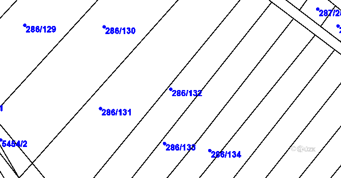 Parcela st. 286/132 v KÚ Jalubí, Katastrální mapa