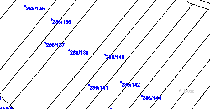 Parcela st. 286/140 v KÚ Jalubí, Katastrální mapa