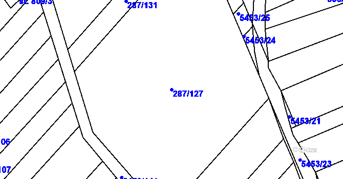 Parcela st. 287/127 v KÚ Jalubí, Katastrální mapa