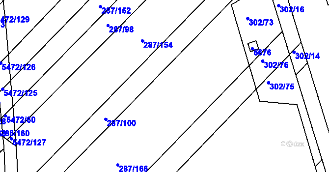 Parcela st. 287/162 v KÚ Jalubí, Katastrální mapa