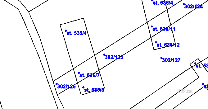 Parcela st. 302/125 v KÚ Jalubí, Katastrální mapa