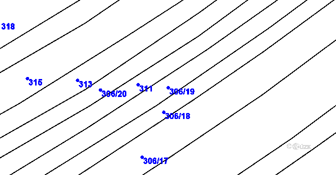Parcela st. 306/19 v KÚ Jalubí, Katastrální mapa
