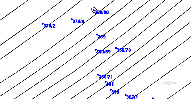 Parcela st. 350/69 v KÚ Jalubí, Katastrální mapa