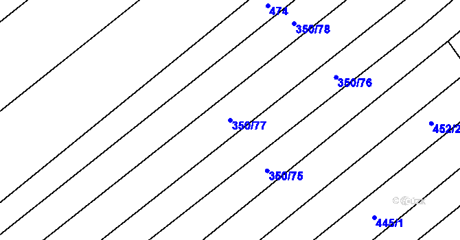 Parcela st. 350/77 v KÚ Jalubí, Katastrální mapa