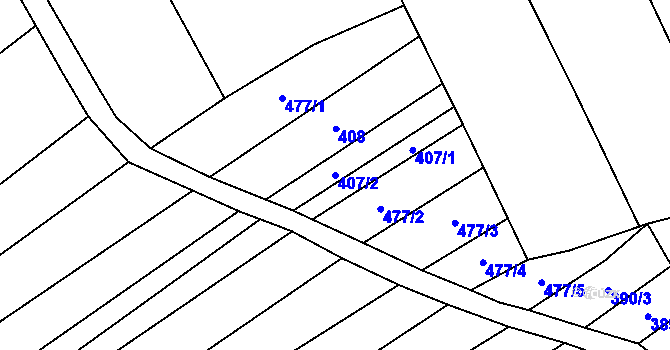 Parcela st. 407/2 v KÚ Jalubí, Katastrální mapa
