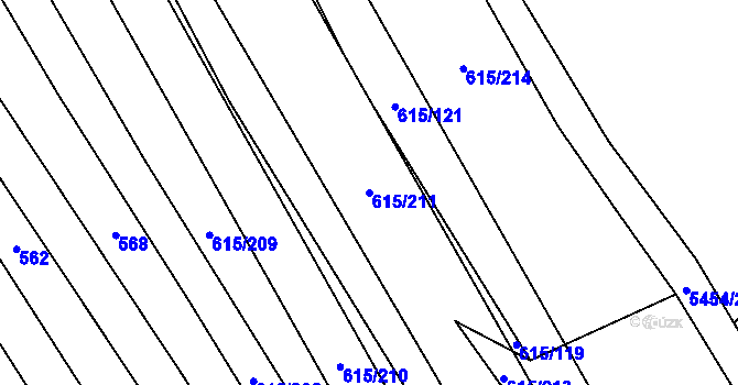 Parcela st. 615/211 v KÚ Jalubí, Katastrální mapa