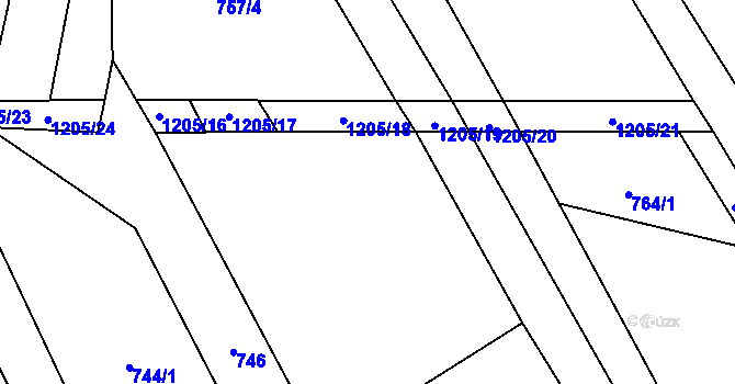 Parcela st. 756/1 v KÚ Jalubí, Katastrální mapa