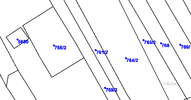Parcela st. 761/2 v KÚ Jalubí, Katastrální mapa