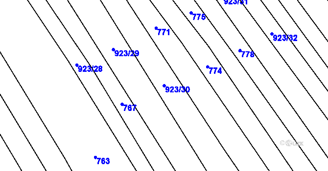 Parcela st. 923/30 v KÚ Jalubí, Katastrální mapa
