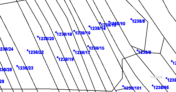 Parcela st. 1238/15 v KÚ Jalubí, Katastrální mapa